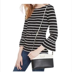 NWT Kate Spade New York Jeanne Leather Crossbody Black & White